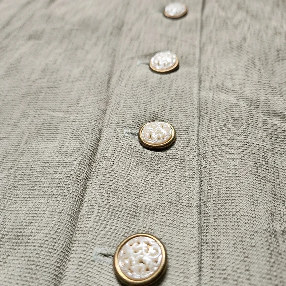 VTG Katie MFG Button Up Maxi Dress 3/4 Sleeve Collared Lightweight Texture Sz 16 - Picture 4 of 13